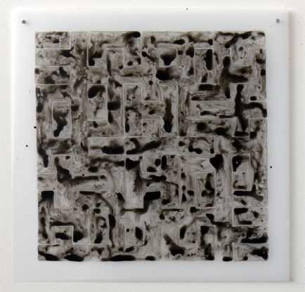 Philip Bradshaw, Installation view, Ink on film crossword drawing 3, Open Studio 2014